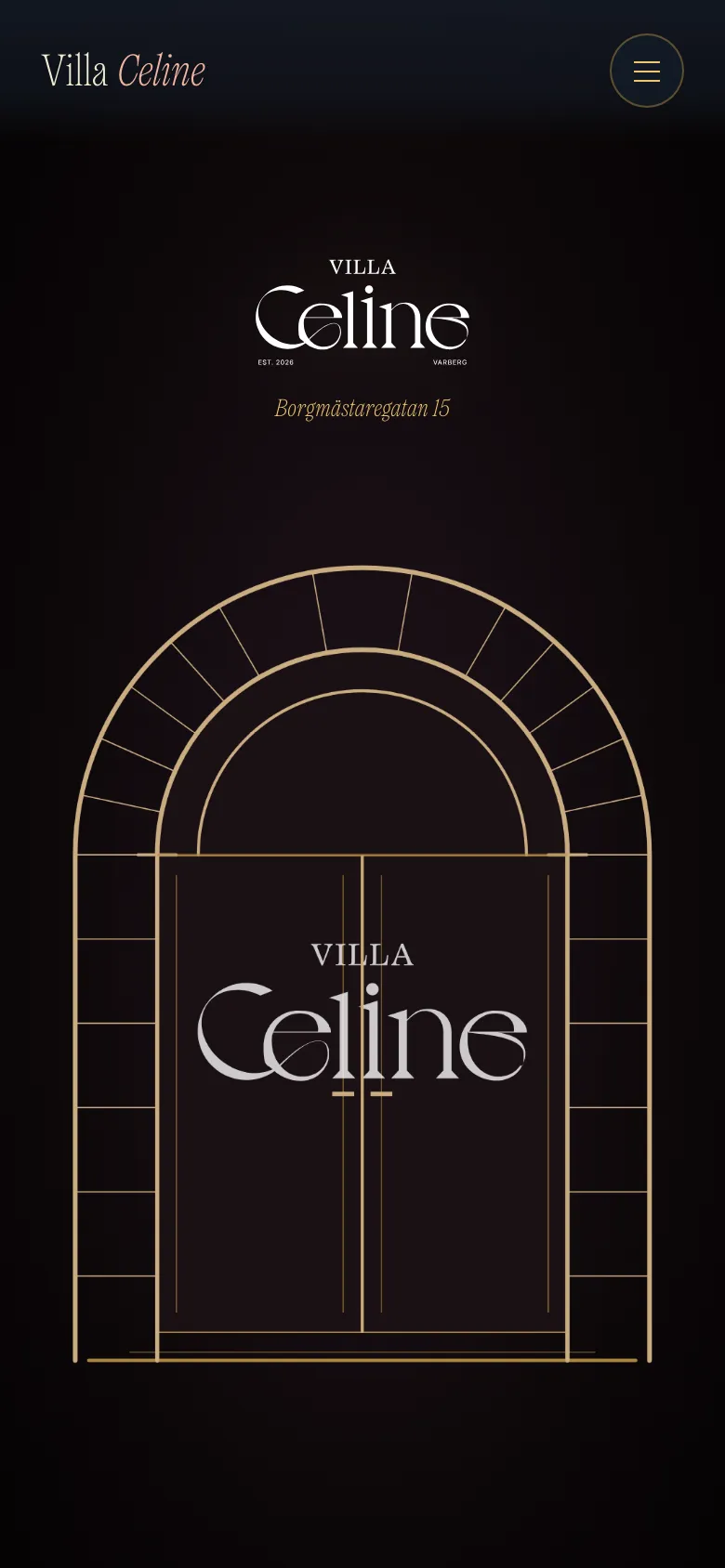 Skärmbild av Villa Celine på mobil
